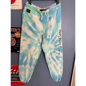 Maui and Sons Blue Tie Dye Sweatpants Joggers Mens Small Surf Logo Pants‎